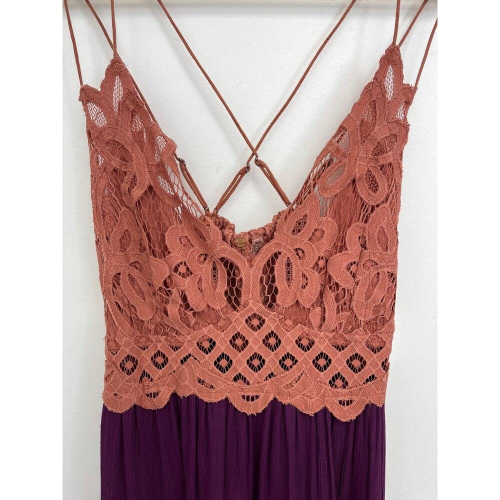 FP One Adella Slip Mini Dress Crochet Lace Bodice Boho Ruffle Fairy - Medium - Picture 7 of 16